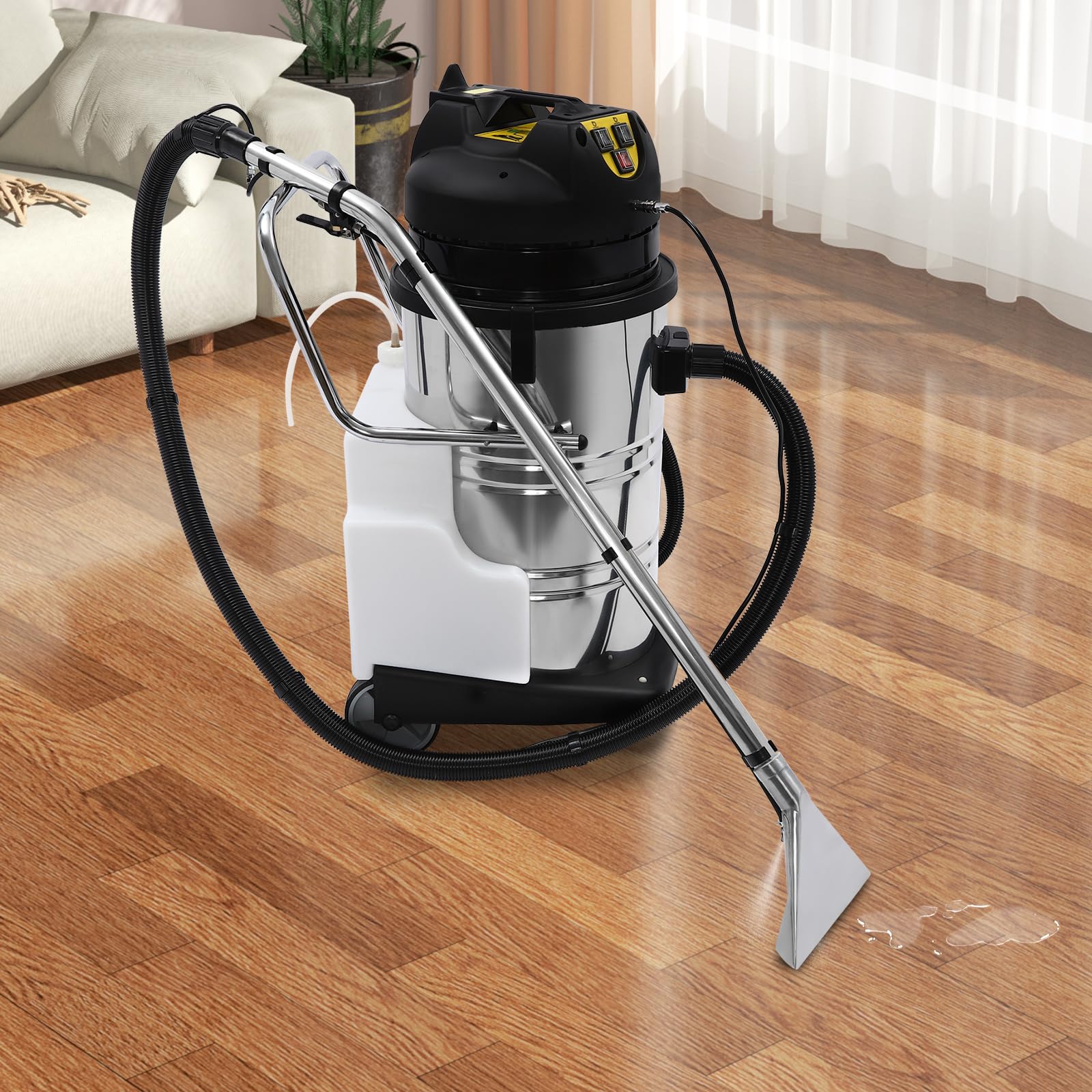 80L/21.13Gal Commercial Carpet Cleaner Machine, 3 in 1 Multi-Purpose Upholstery Wet Dry Cleaner 2110W Heavy Duty Extractor Vacuum Washing Machine Portable Carpet Sofa Tiles Cleaner (2 Packages)