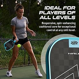 Selkirk Sport SLK Halo Control XL Pickleball Paddle | Carbon Fiber Pickleball Paddles with a Rev-Core Power Polymer Core | Designed for Ultimate Spin & Power | Blue