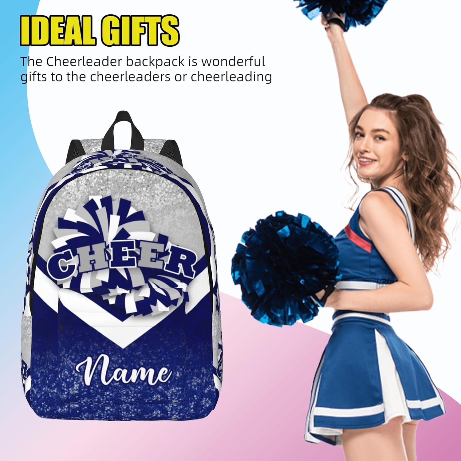 Personalized Cheer Backpack with Name - Custom Cheerleading Backpack for Cheerleaders - 1Pcs