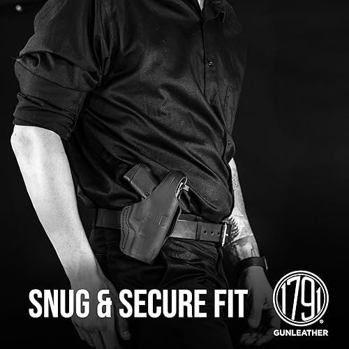 Miniatura 4 de 1791 GUNLEATHER Funda de piel para pistola de mano derecha OWB e IWB, compatible con Glock 17 19 22 23 32, Ruger SR9 SR22, Sig P225 P299, SW MP9