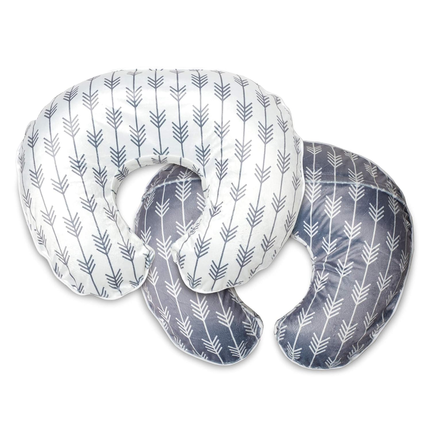 Boppy Cozy Nursing Pillow Cover, Gray Arrows, Minky Fabric