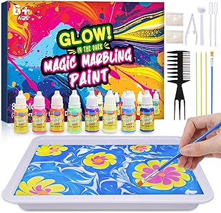 Hapikids Craft Set Marbling Paint for Children, Craft Set Children from 6 Years Gift Girls 5-12 Years Toy from 6-12 Gifts 6-11 Years Crafts Girls 8 Years