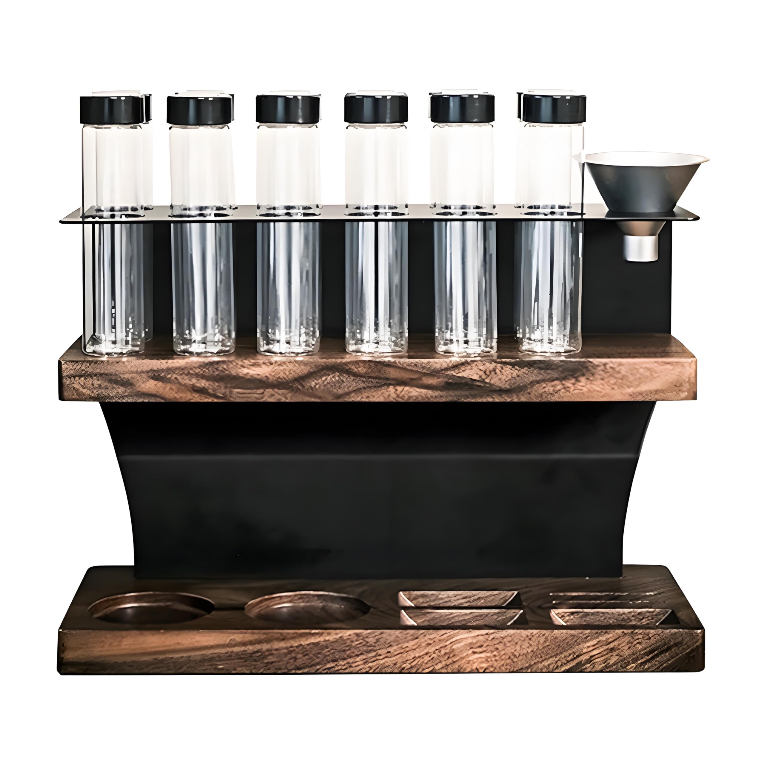 Kaffeebohnen-Aufbewahrungsröhren, 12 Holzdosen mit Trichter, Einweg-Auspuffventil, je 23–25 g Kapazität für Frische und Geschmackserhaltung