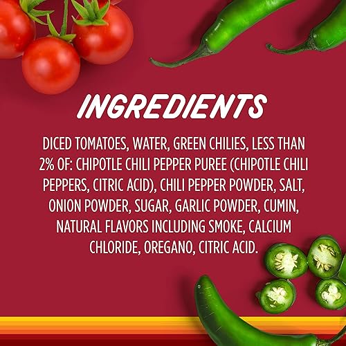 Miniatura 8 de RO-TEL Chipotle Tomates en cubitos con chiles verdes y chiles chipotle, aptos para dieta cetogénica, 10 onzas