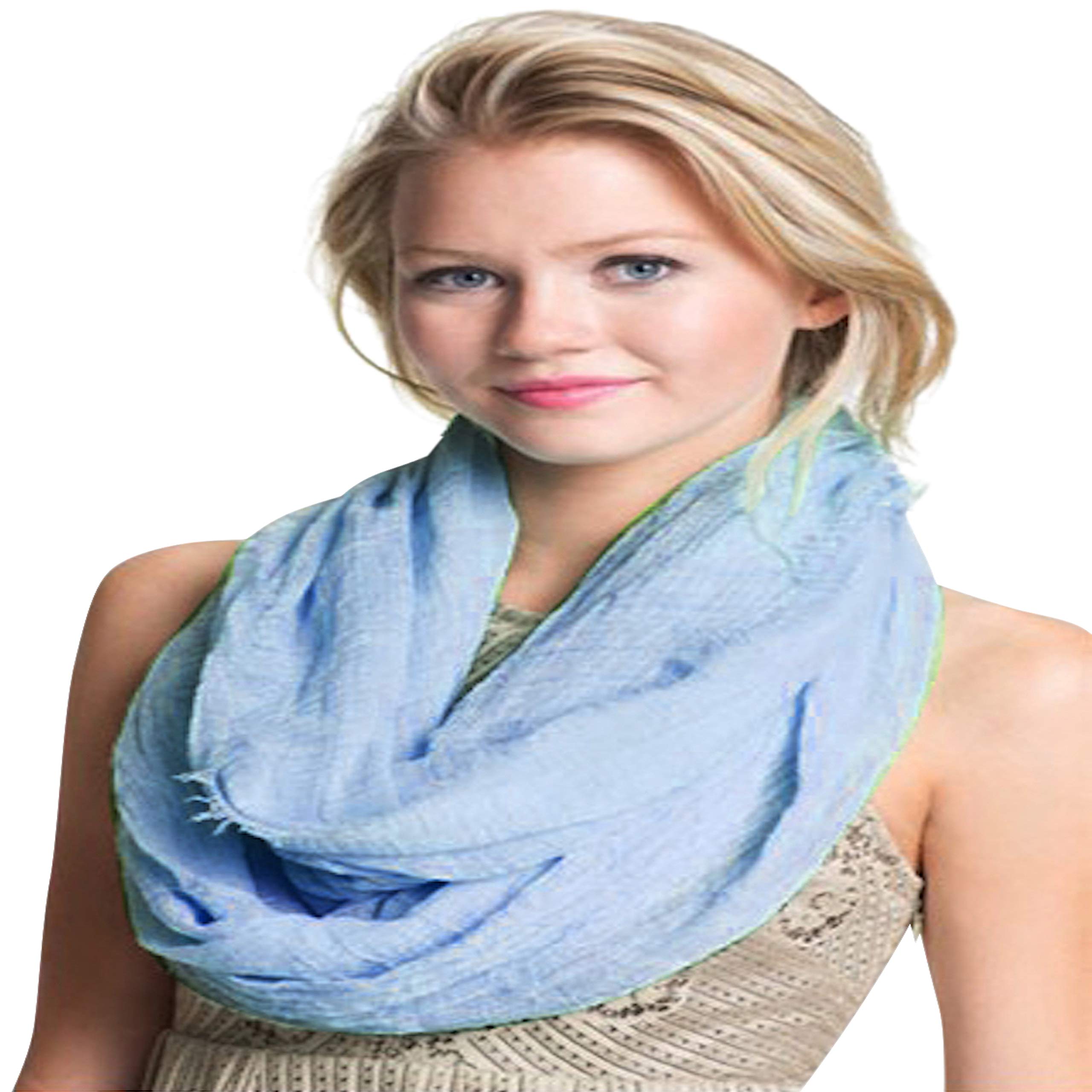 Cj Apparel Women's Baby Blue Nepalese Mobius Infinity Scarf Seconds Snood Cowl Circular Tube Round Shawl Pashmina