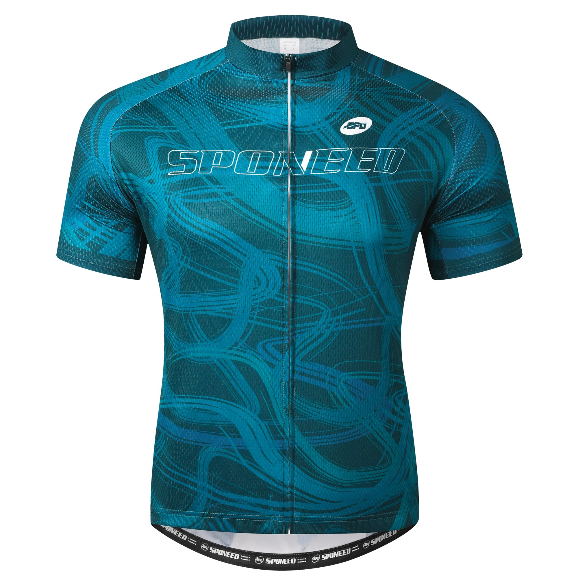 sponeed Men's Cycling Jerseys Tops Biking Shirts Short Sleeve Bike Clothing Full Zipper Bicycle Jacket with Pockets