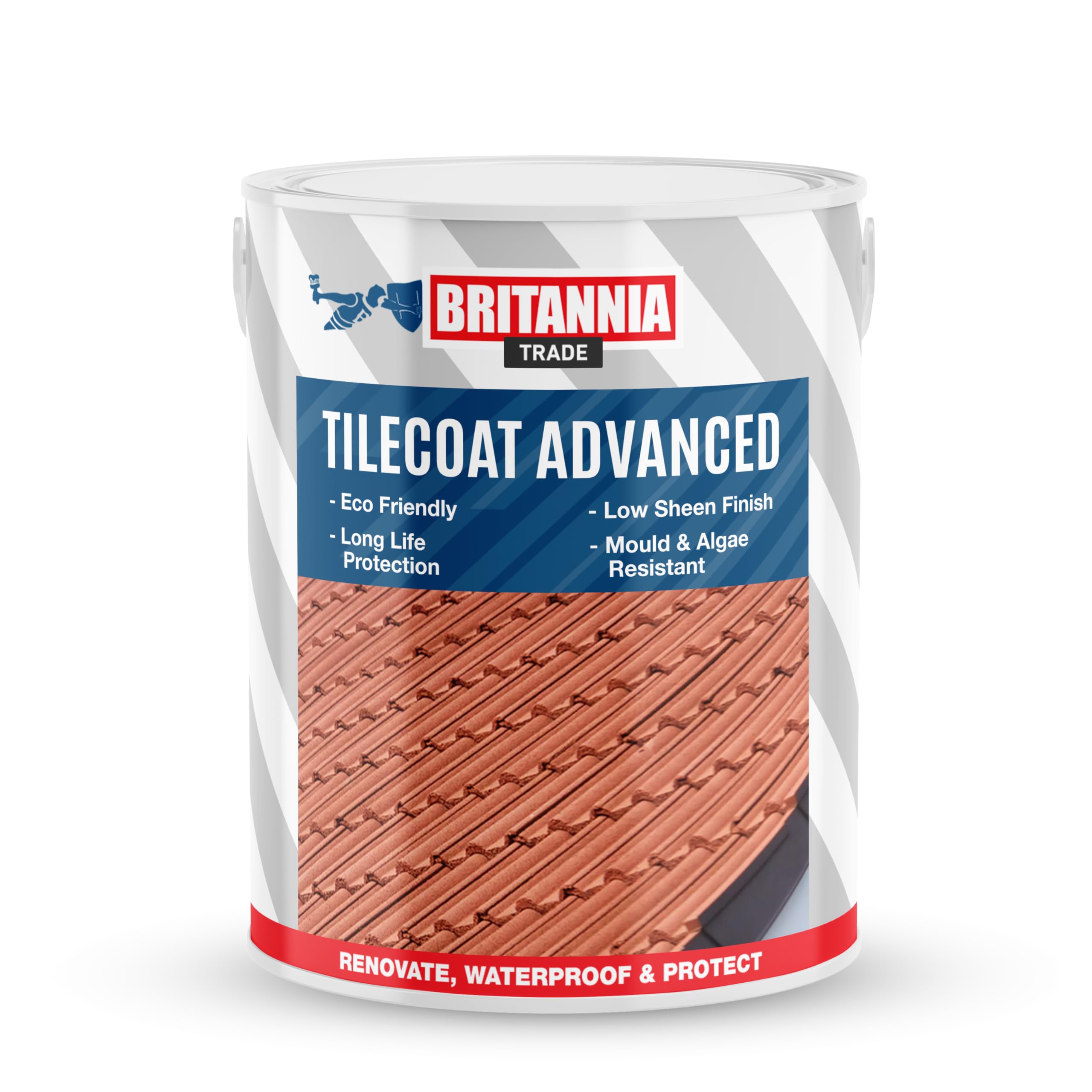 Aquashield Red Britannia Paints Tilecoat Advanced - Roof Tile Renovation Paint - Brings Aged Roof Tiles Back To Life (Red)