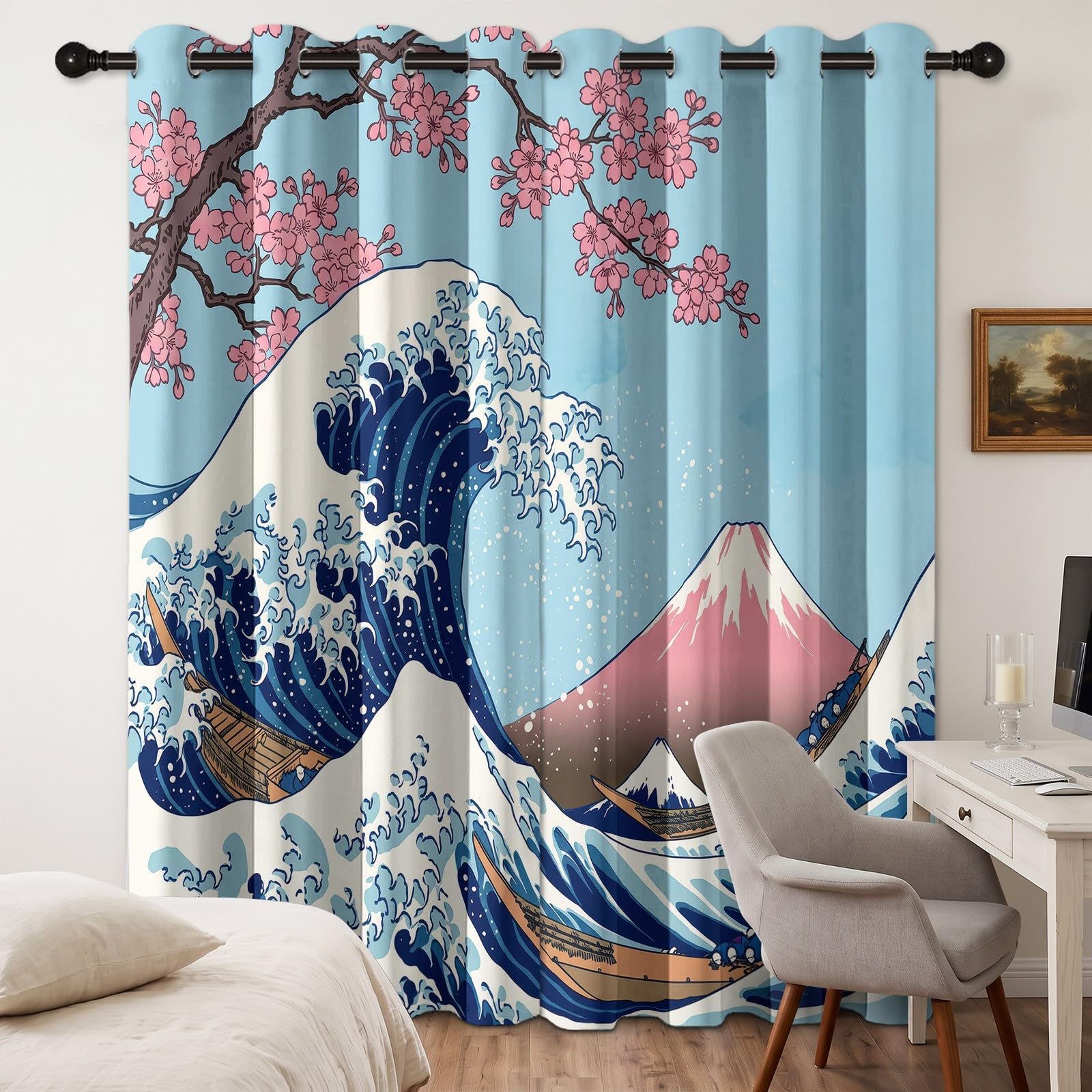 Générique 140 l x 180H cm Azjatycka zasłona zaciemniająca z oczkami