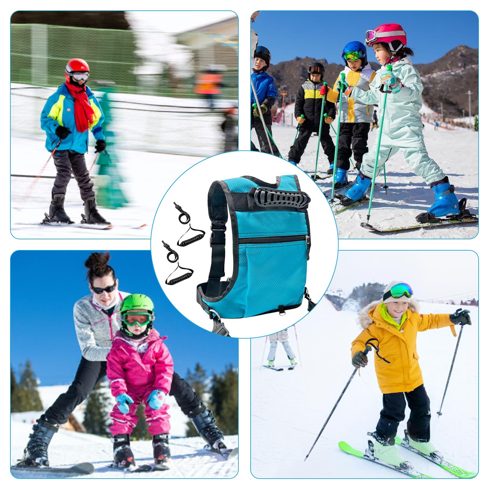 Imbracatura per Bambini da Sci e Snowboard, Imbracatura da Sci Bambini Principiante Snowboard Zaino da Allenamento Corde di Sicurezza per L'apprendimento della Bicicletta da Skate