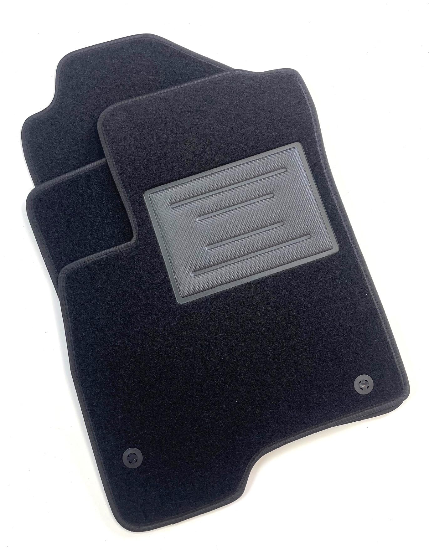 Tappetini Auto ASC Anteriori In Moquette Per Fiat Panda Van / 4x4 / Cross / Natural Power (2012-2023) - Nero Con Bordo Antiscivolo - 2