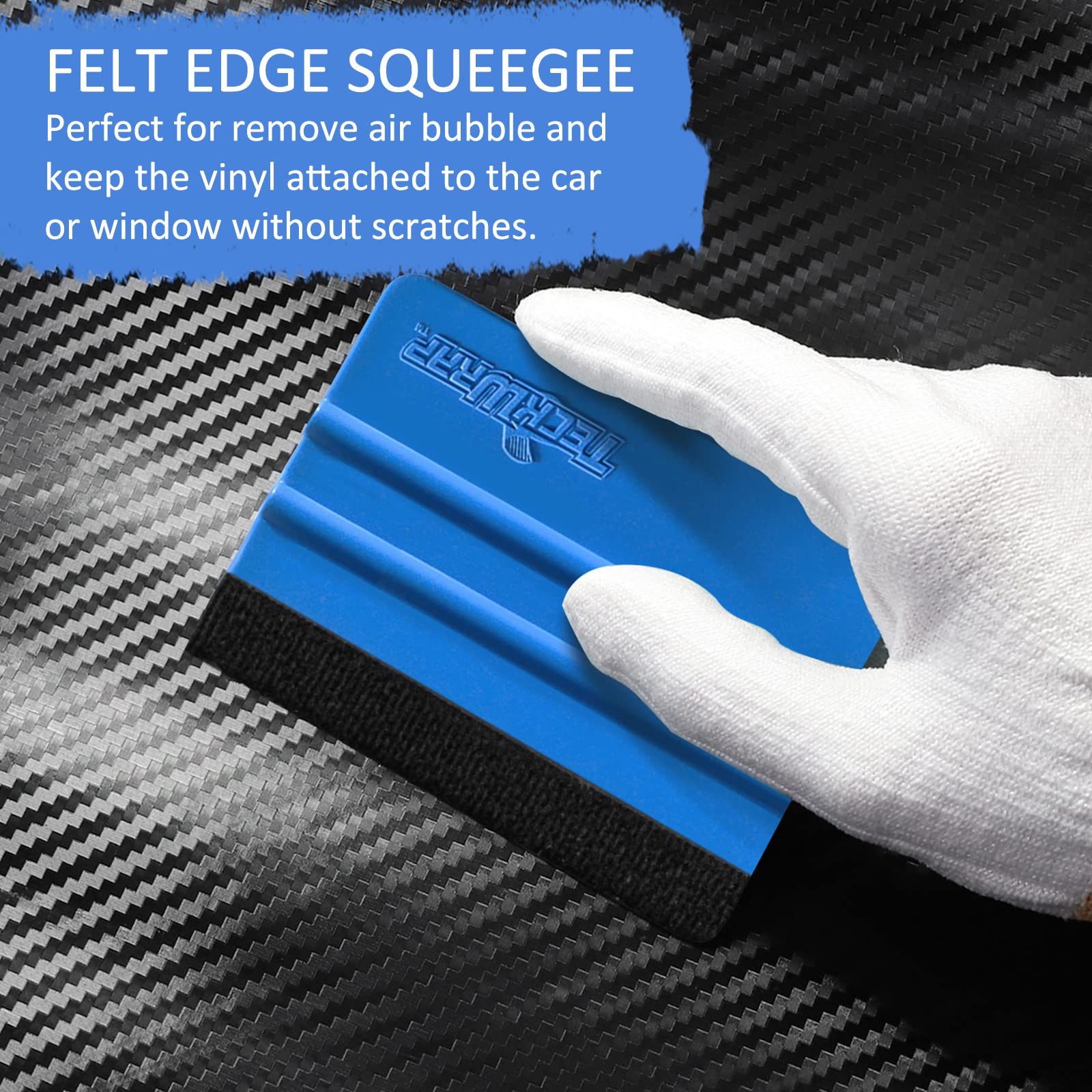 TECKWRAP Car Window Tint Tool Kit, Felt Scraper for Vinyl, Wallpaper Smoothing Tool, Vinyl Scraper Felt Squeegee & Craft Knife