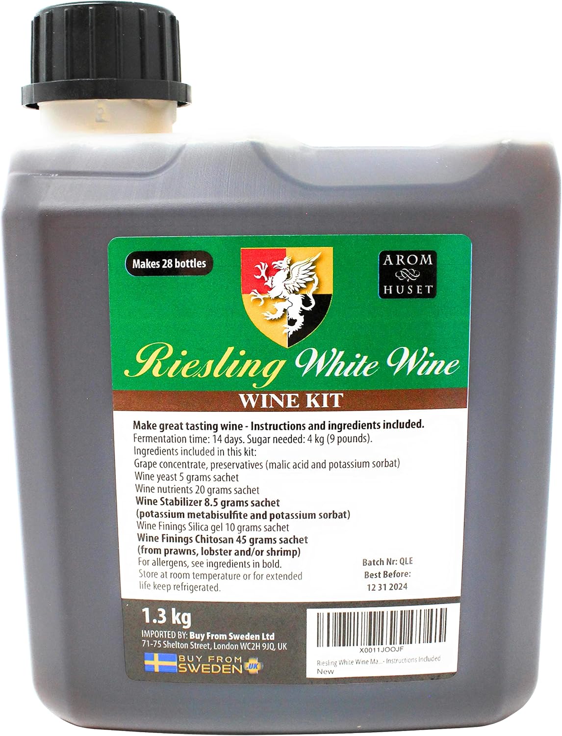 Riesling White Wine Making Kit Makes 21 litres Purely Natural Product Instructions