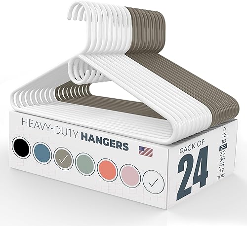 Miniatura 1 de Paquete de 24 perchas de plástico resistentes fabricadas en Estados Unidos, paquete de 20, 30, 50, 100 unidades, perchas de plástico fuertes,