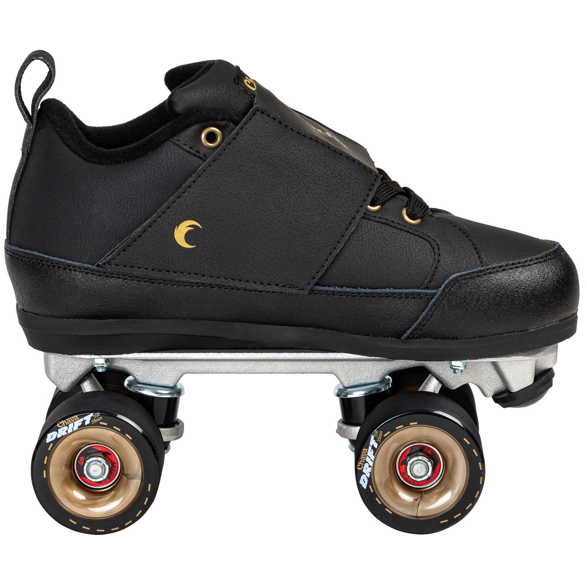 Chaya Rollschuhe Chameleon Low - Roller Skates für Damen und Herren im Retro-Look für Roller-Disco - Roll-Schuhe in Schwarz