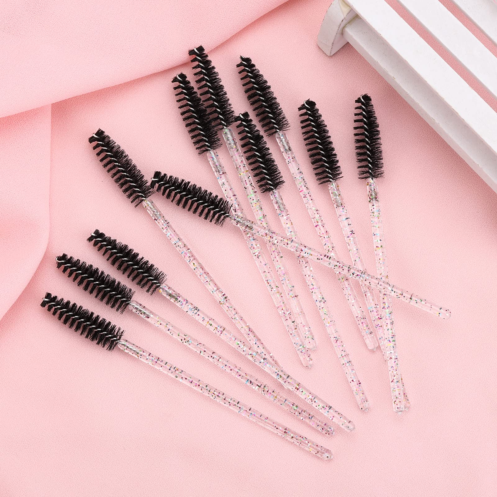 BTYMS 100 cepillos desechables para máscara de pestañas, aplicadores de maquillaje, cepillo para extensiones de pestañas, color negro