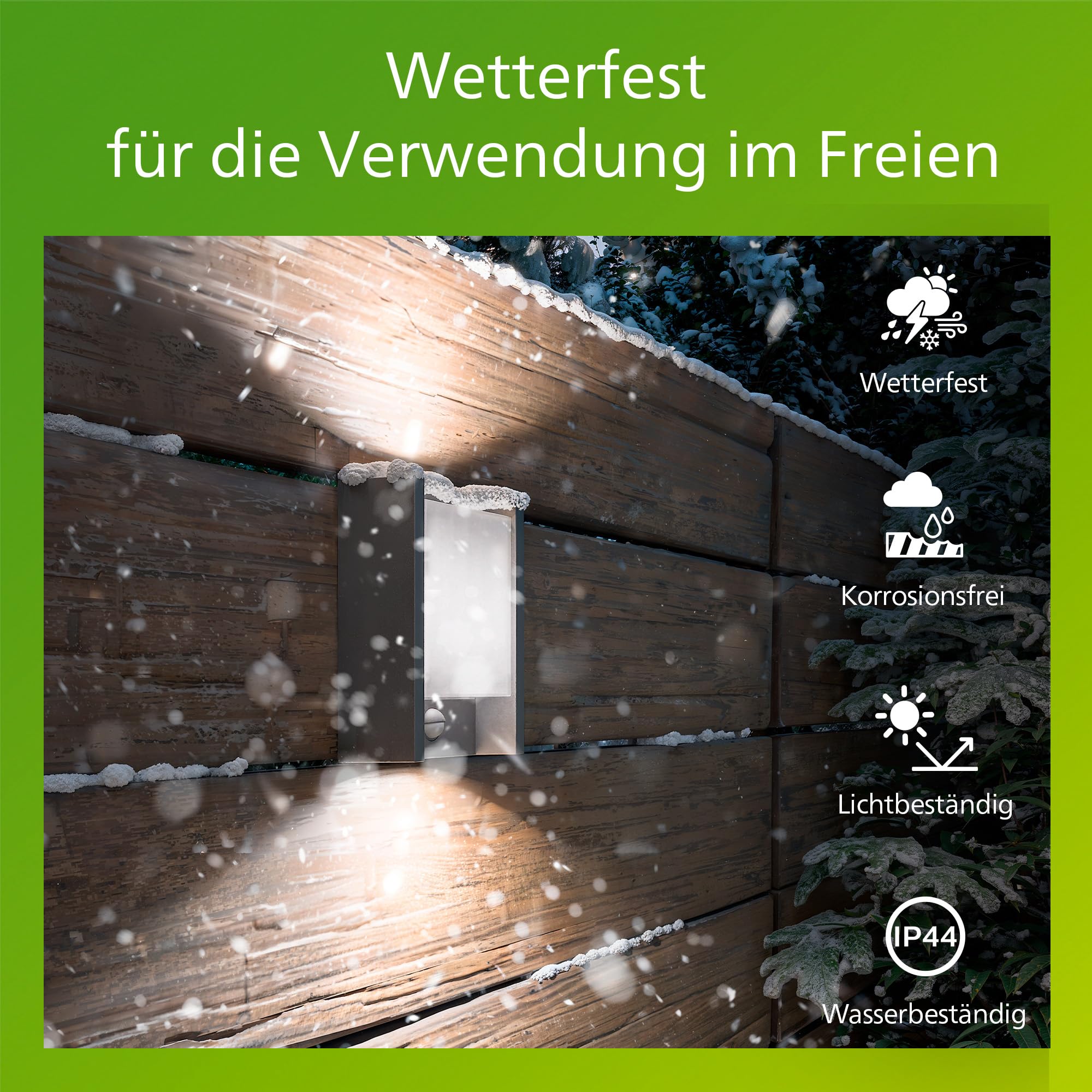 PHILIPS Arbour LED-Wandleuchte, Außenleuchte mit Bewegungsmelder, Außenbeleuchtung, 6 W, 750 lm, 4.000 K Kaltweißes Licht, IP44-Wetterfest, Integrierte LED, Langlebig, Anthrazitgrau