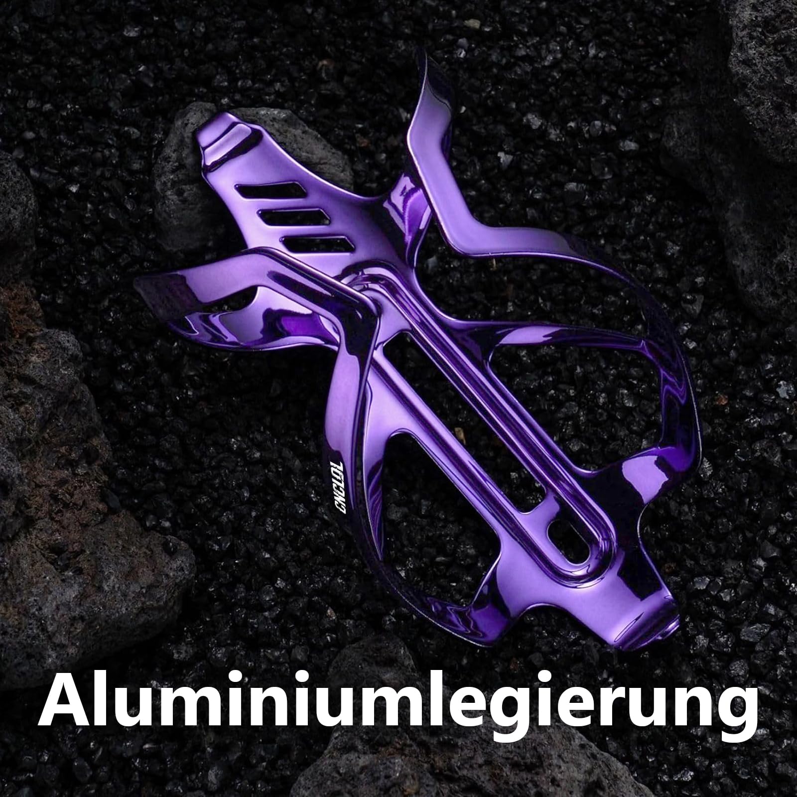 Fahrrad Flaschenhalter, Leicht Aluminium Fahrrad Getränkehalter, Trinkflaschenhalter für Rennrad/MTB/Mountainbike/E-Bike/Gravel Bike/Kinderfahrrad, Schwarz/Rot/Blau/Orange/Lila
