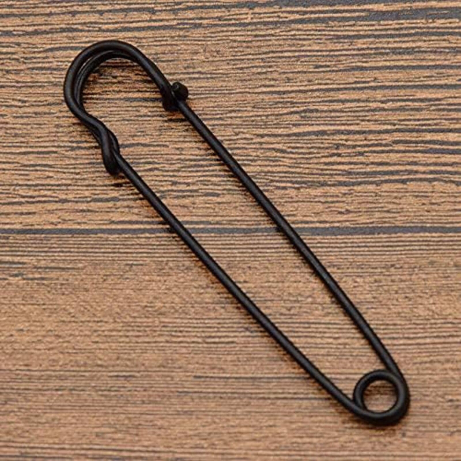 FF34 10Pcs 4 inch 10cm Extra Large Safety Pins Metal Heavy Duty Blanket Pins for Jewelry Crafts (Black), 4 inch x 0.59 inch - Image 4