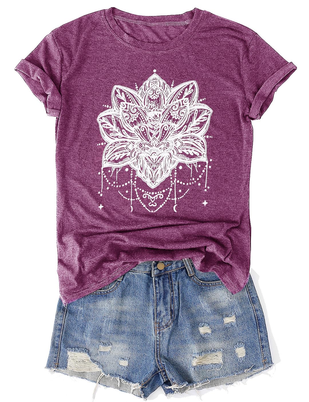 Womens Vintage Flowers T-Shirts Cute Floral Graphic Tees Wildflowers Cottagecore Tshirts Summer Casual Short Sleeve Tops