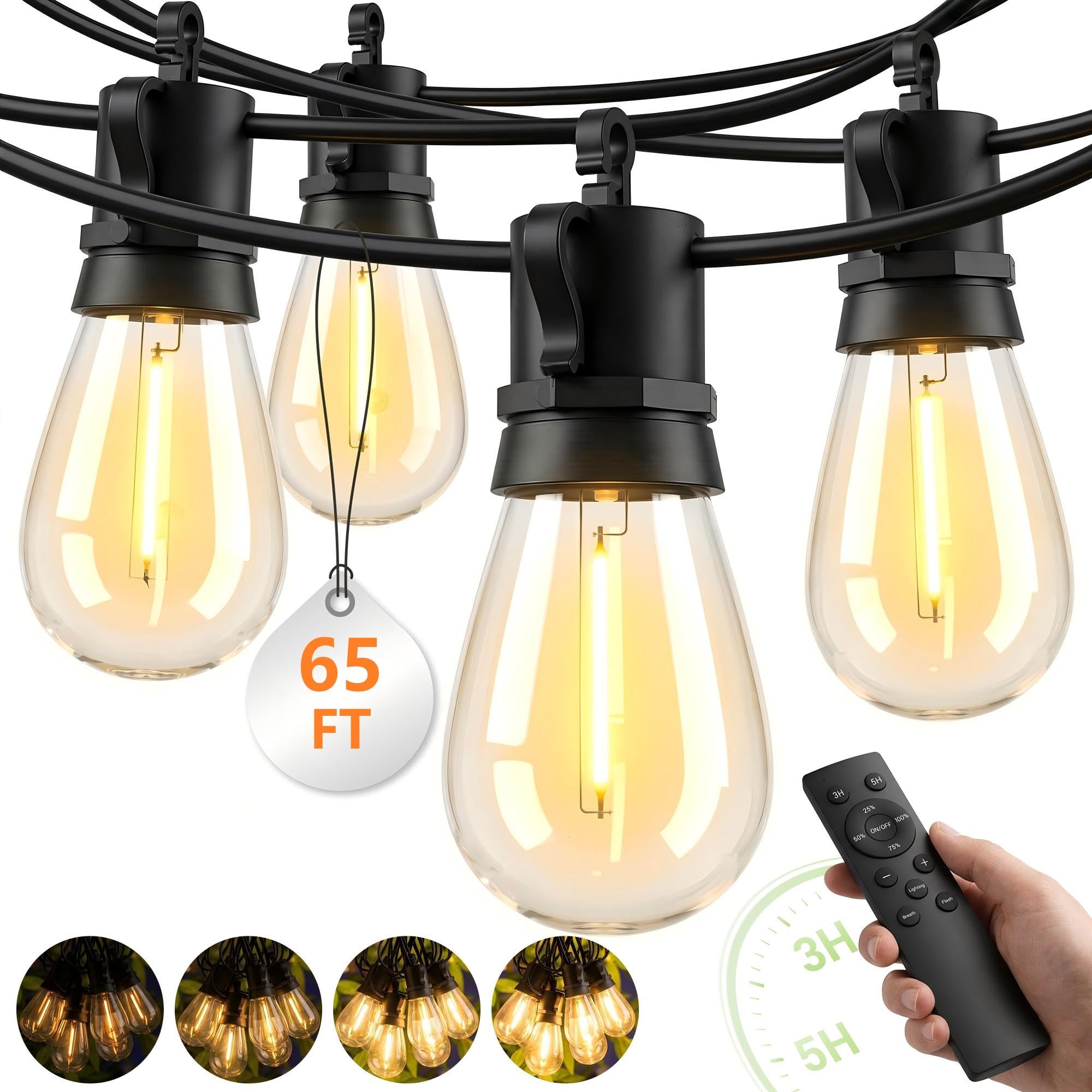 BYGUQ 65FT S14 String Lights