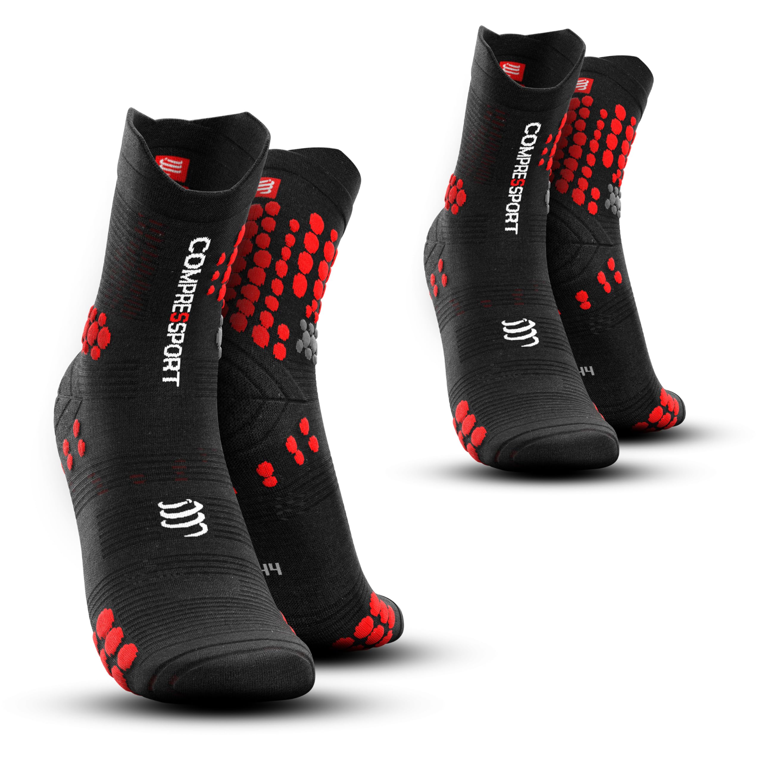 COMPRESSPORT Pro Racing Socks v3.0 Trail - Lot de 2 paires |Chaussettes de trail haute performance - séchage rapide | Absorption des chocs | Anti-ampoules | Taille 42-44