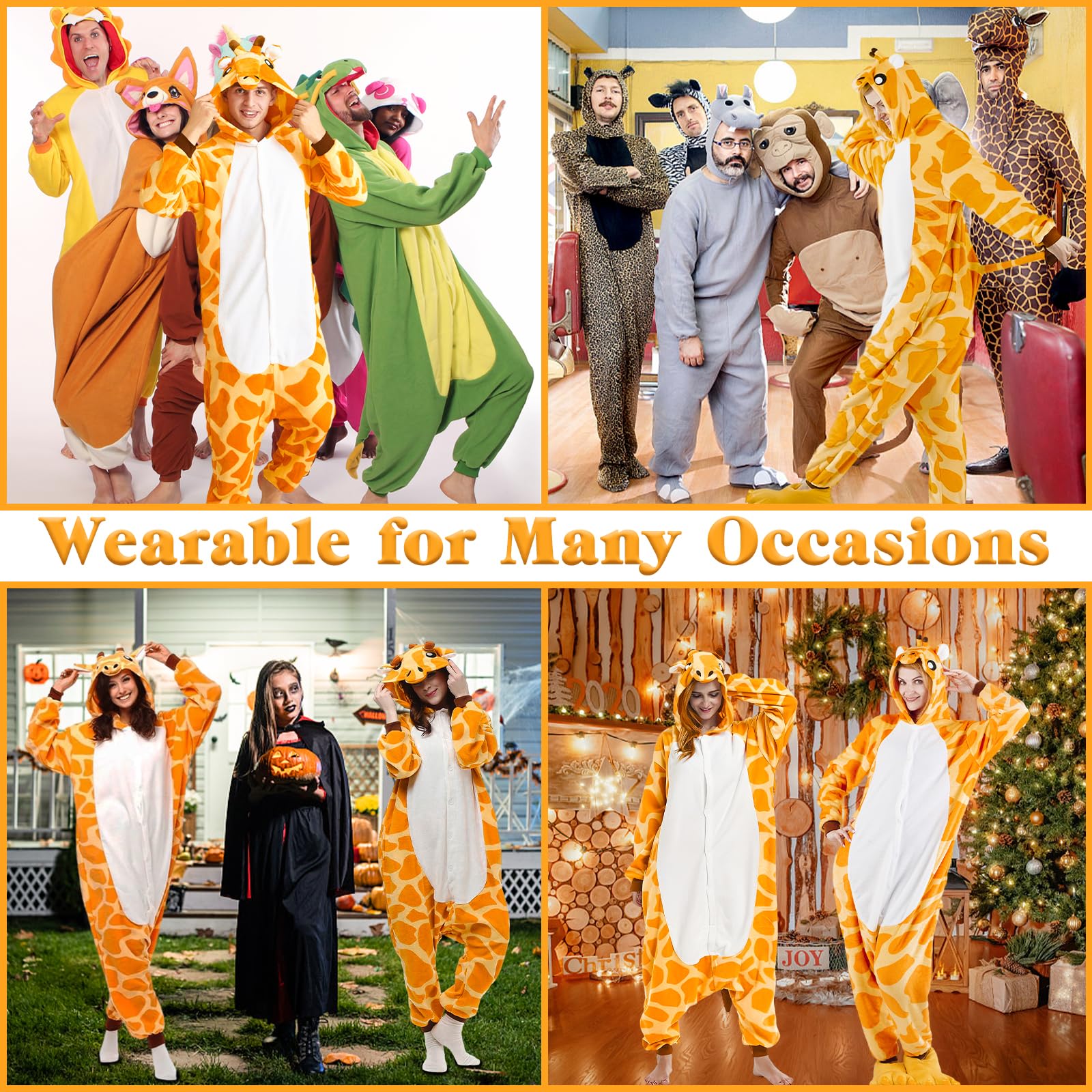 Unisexo Onesie Adulto, Disfraz Pijama Jirafa, Traje Disfraz, Disfraz de Anime Cosplay, Ropa para el Hogar, Fiesta de Pijamas, Halloween, Disfraces de Carnaval