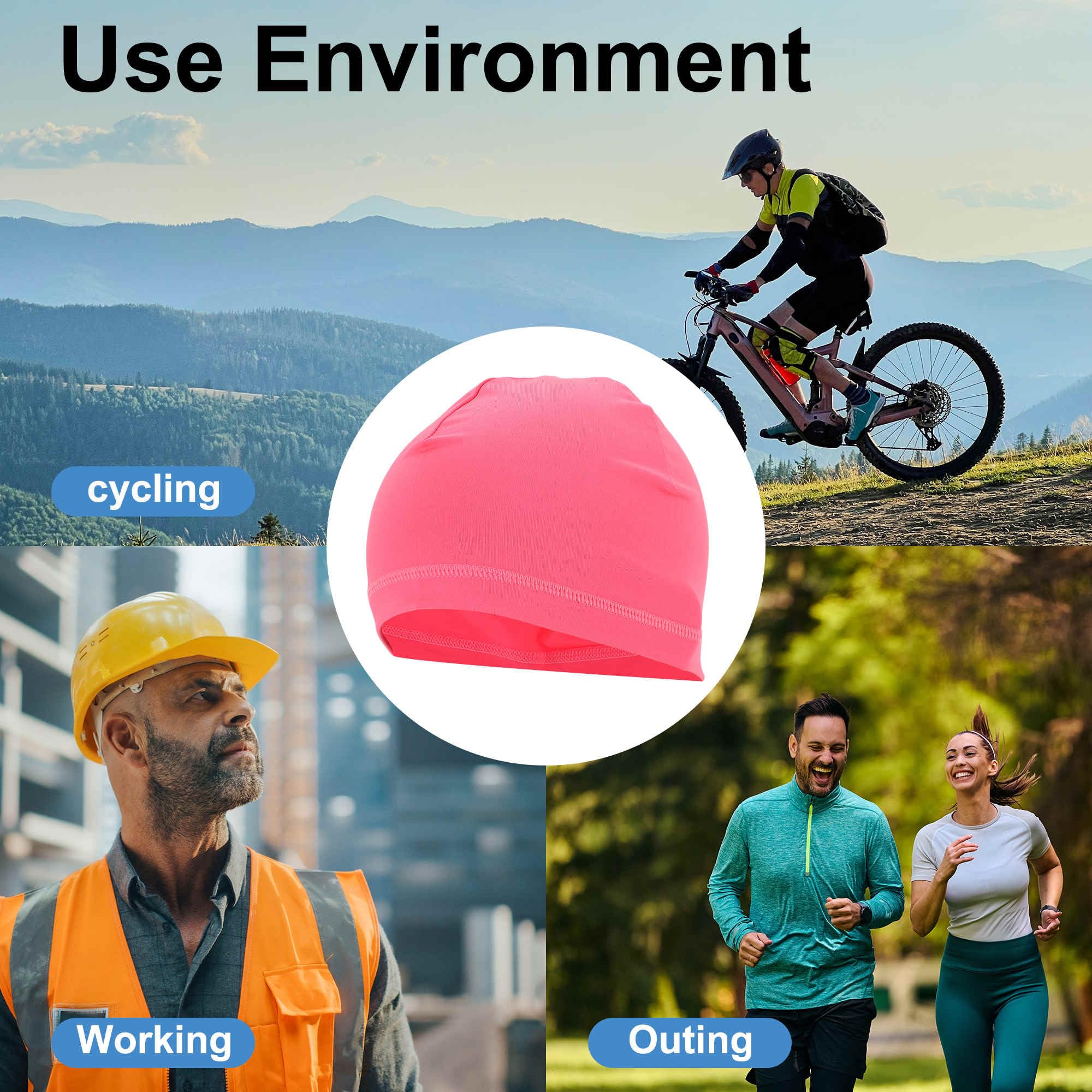 Czapka rowerowa, lekka letnia czapka pod kask rowerowy, ochrona przed słońcem, czapka podstawowa dla mężczyzn i kobiet, różowa