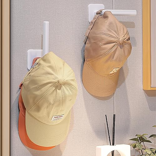 Miniatura 7 de Paquete de 10 ganchos para sombreros montados en la pared, gorras de béisbol, con capacidad para más de 10 sombreros, en forma de L, gorras de