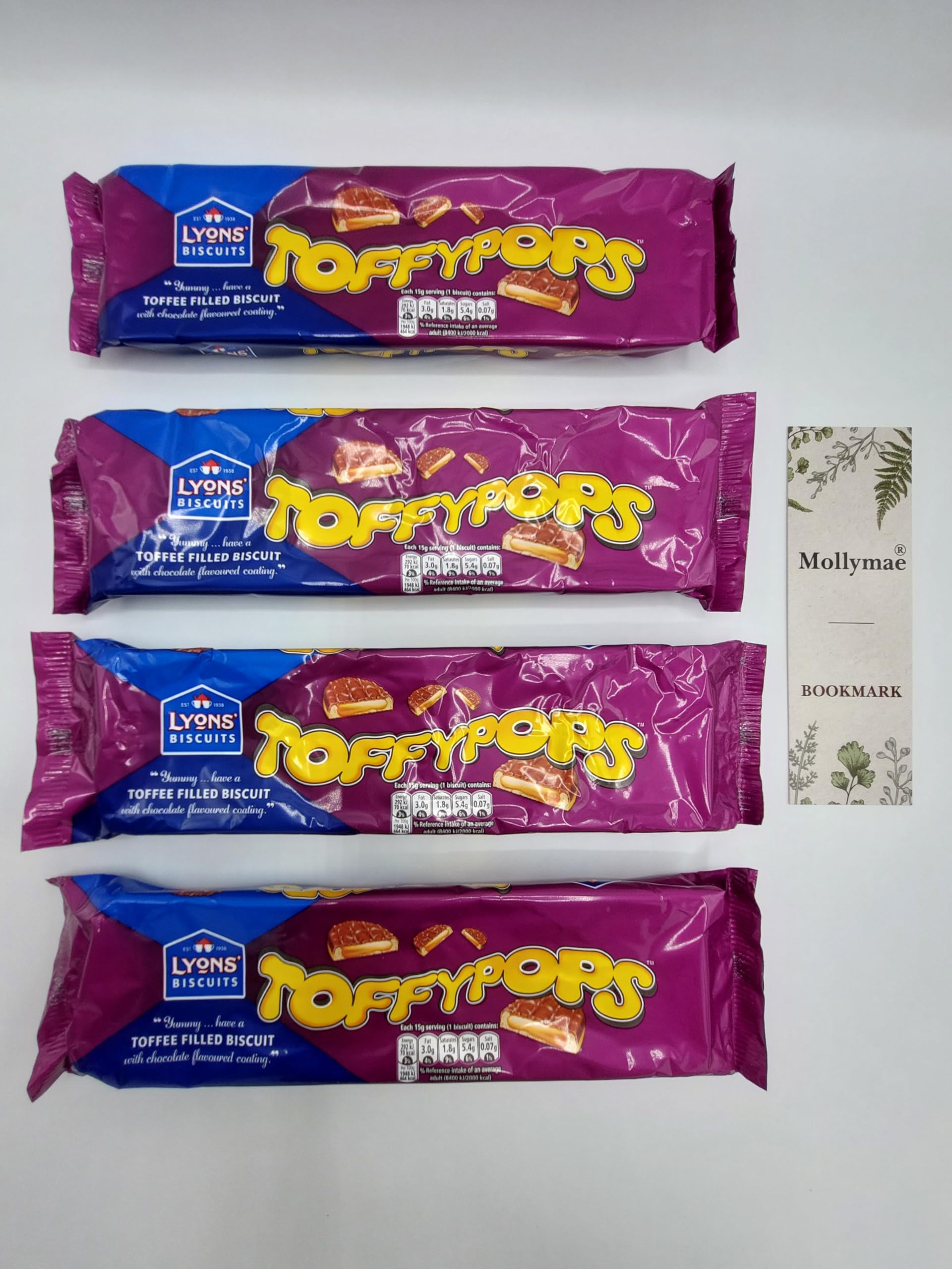 Lyons Toffypops Biscuit Bundle With Mollymae Bookmark | 4 x 120g