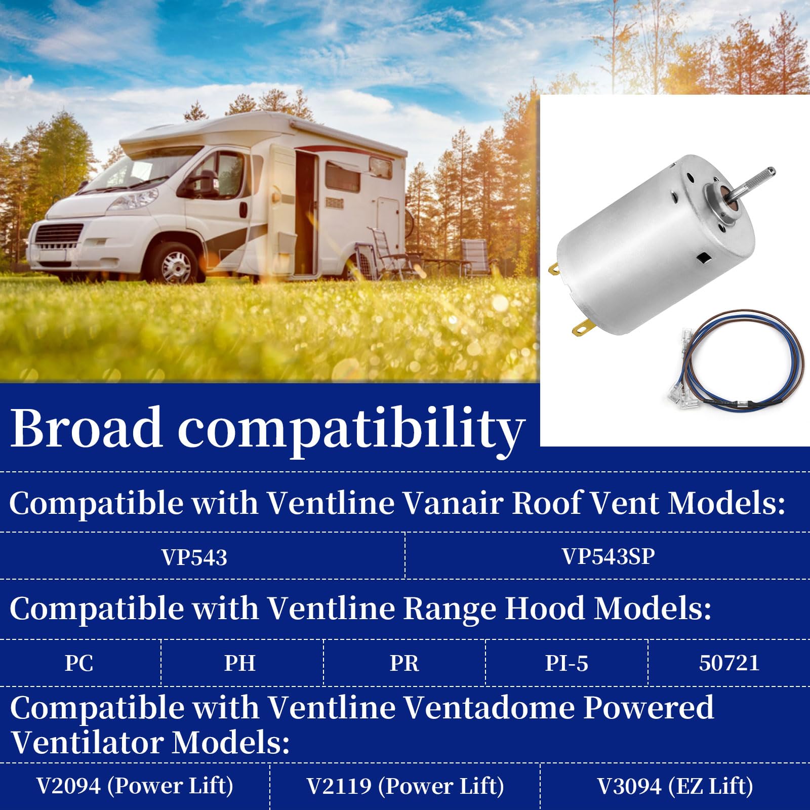 BVD0218-00 12V DC Vent Fan Motor Compatible with Ventline Range