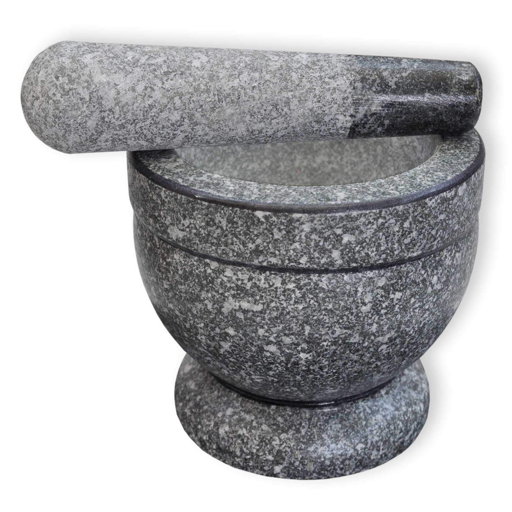 Wilai GmbH Granit Mörser mit Stößel, hochwertig - robust - langlebig, Steinmörser, Granitmörser, Gewürzmörser, Verschiedene Größen verfügbar (Ø 14 cm)
