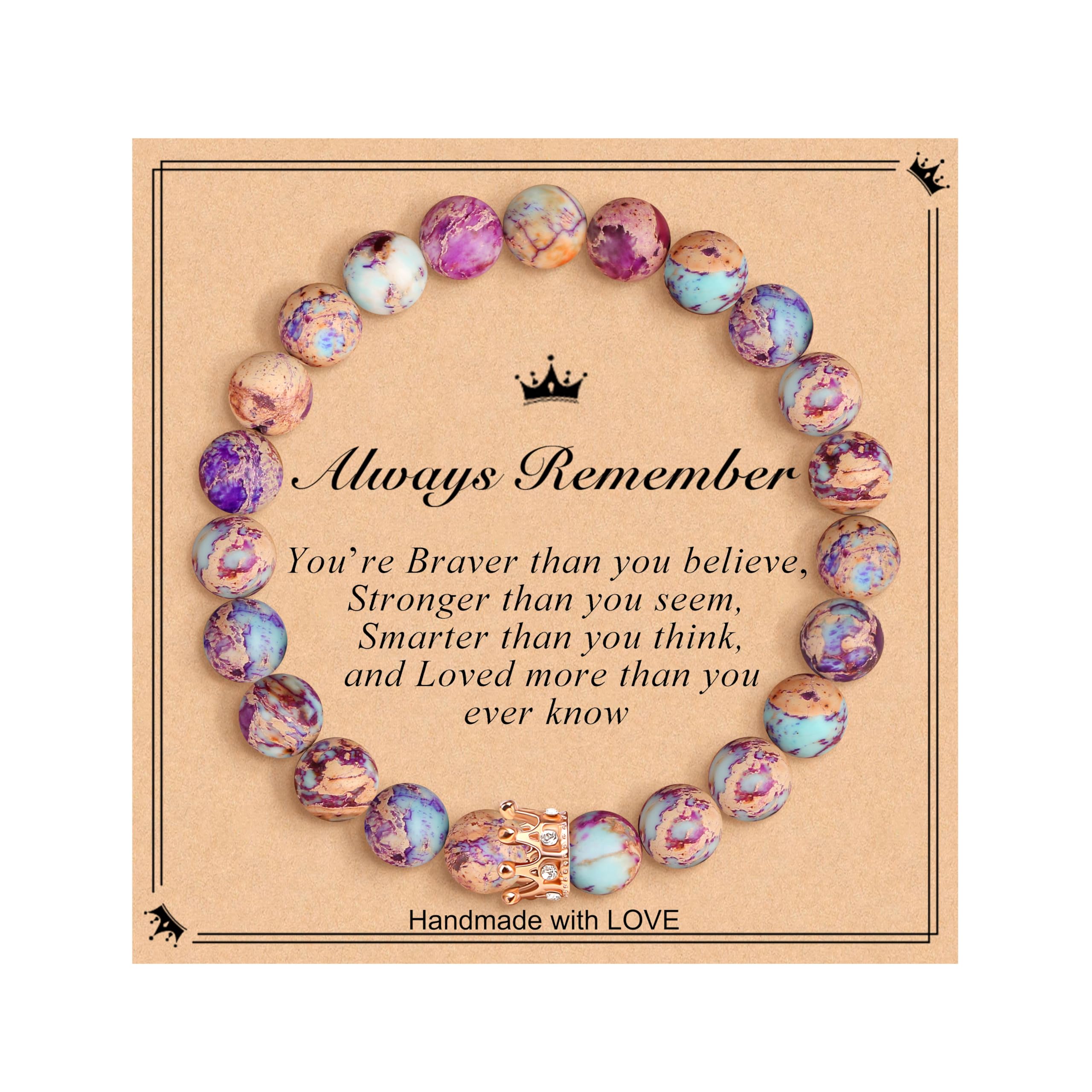 JoycuFF Best Friend Birthday Gifts for Women Inspirational Bracelets Gifts for Women Graduation Gift for Her Healing Stone Bracelets Gifts for Her Bff