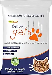 Granulado Higiênico de Madeira Bem Gato, Like Pet, Marrom, 15kg