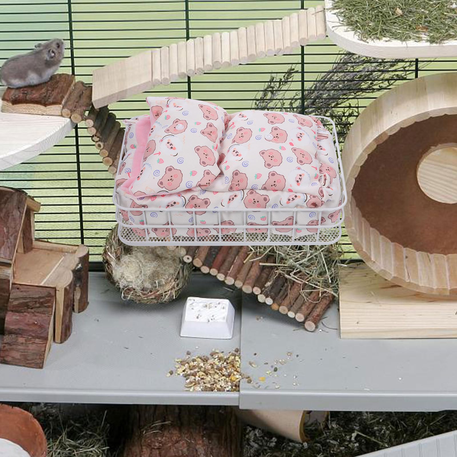 Hamster Hängebett aus Metall und Baumwolle, 1 Satz, Verdickt