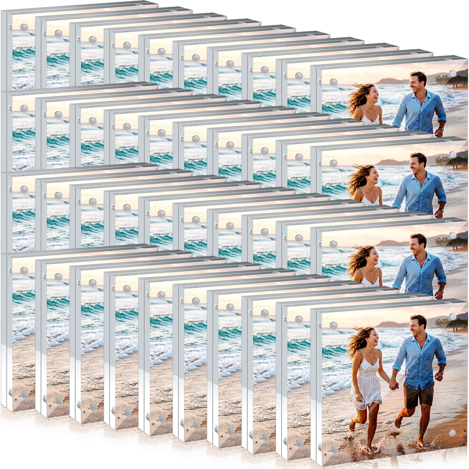 Photo 1 of *HEAVY* Handepo 40 Pack 4x4" Acrylic Magnetic Photo Frames