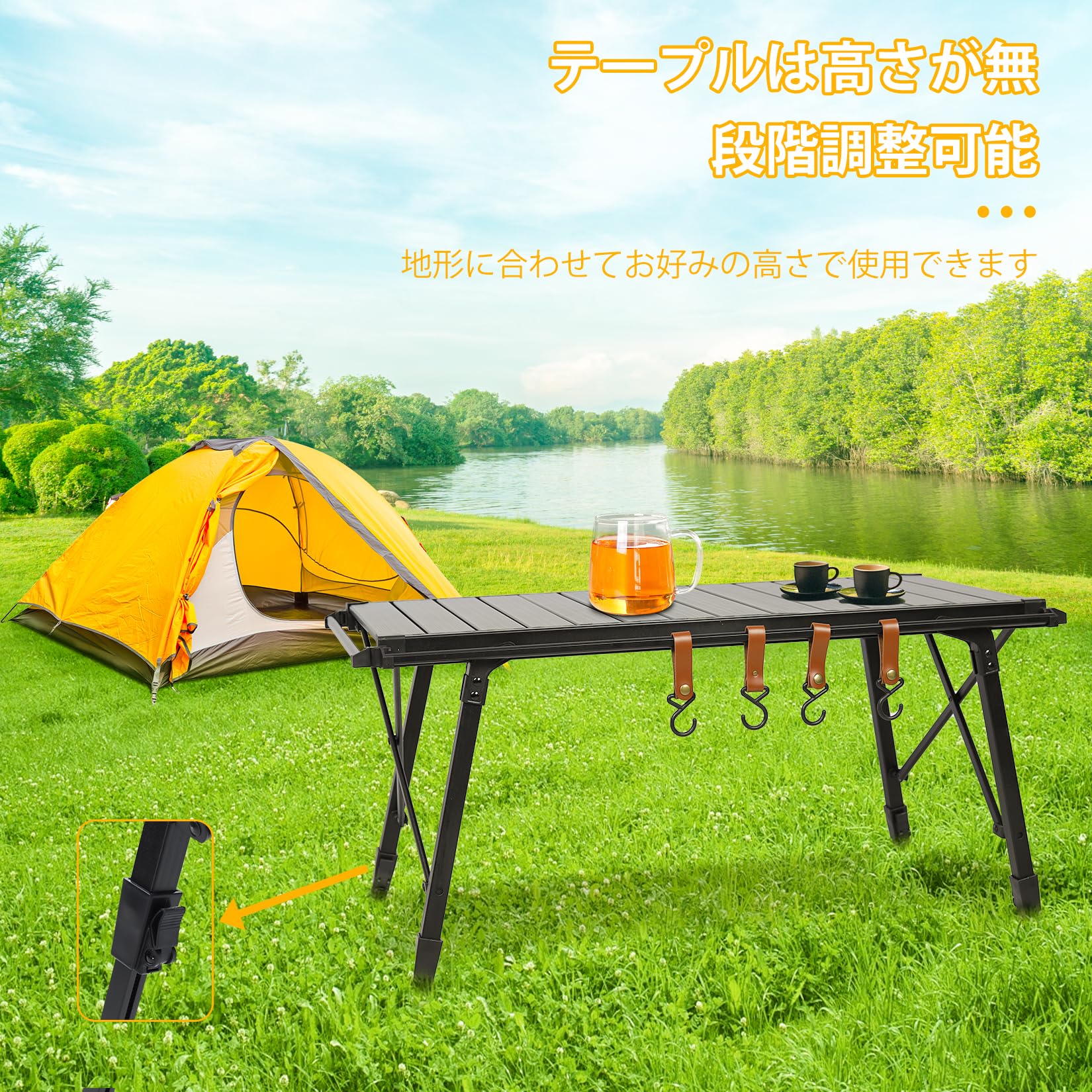 Amazon.co.jp: AMITSUNTOP igt 折畳み テーブル キャンプ アウトドア 3