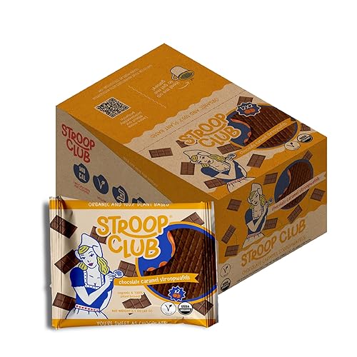 Miniatura 61 de Stroop Club Stroopwafels orgánicos de caramelo sin gluten, 12 unidades de 2 obleas (24 galletas de gofre)