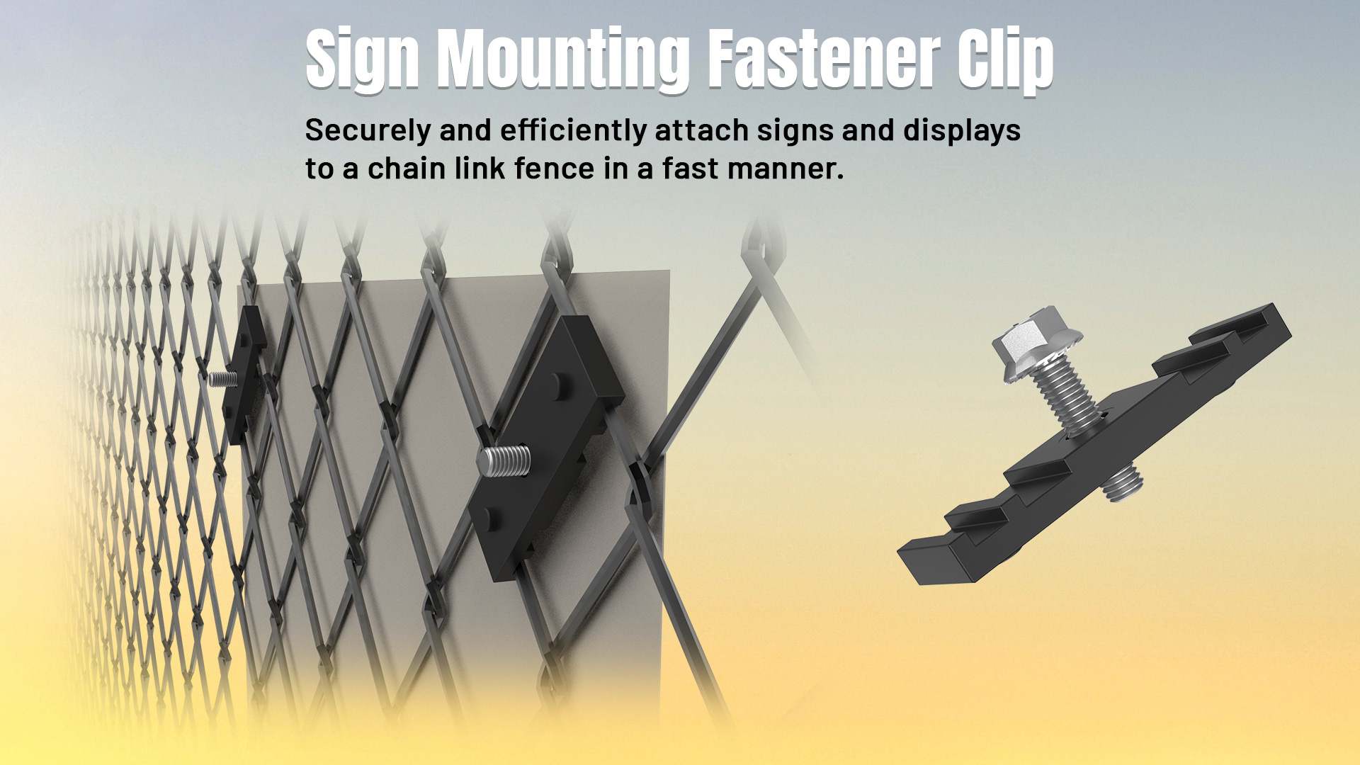 Amazon.com : Zakdbbry Chain Link Fence Sign Mount, Heavy-Duty Fence Sign  Fastener Bracket, Black 4 Packs : Patio, Lawn & Garden