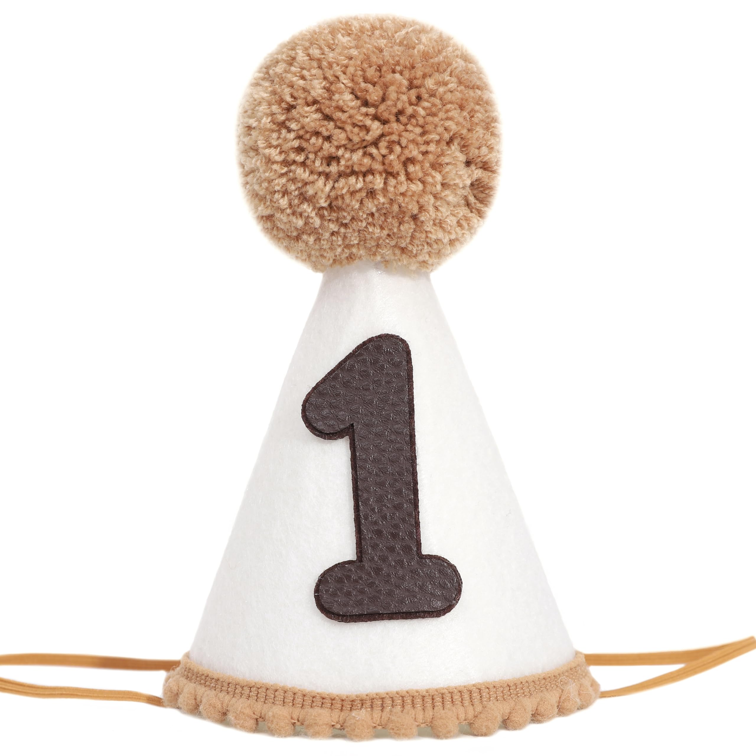 Agvgaza Neutral 1st Birthday Party Hat - Simple First Cone Hat, One Birthday Decoration Photo Props