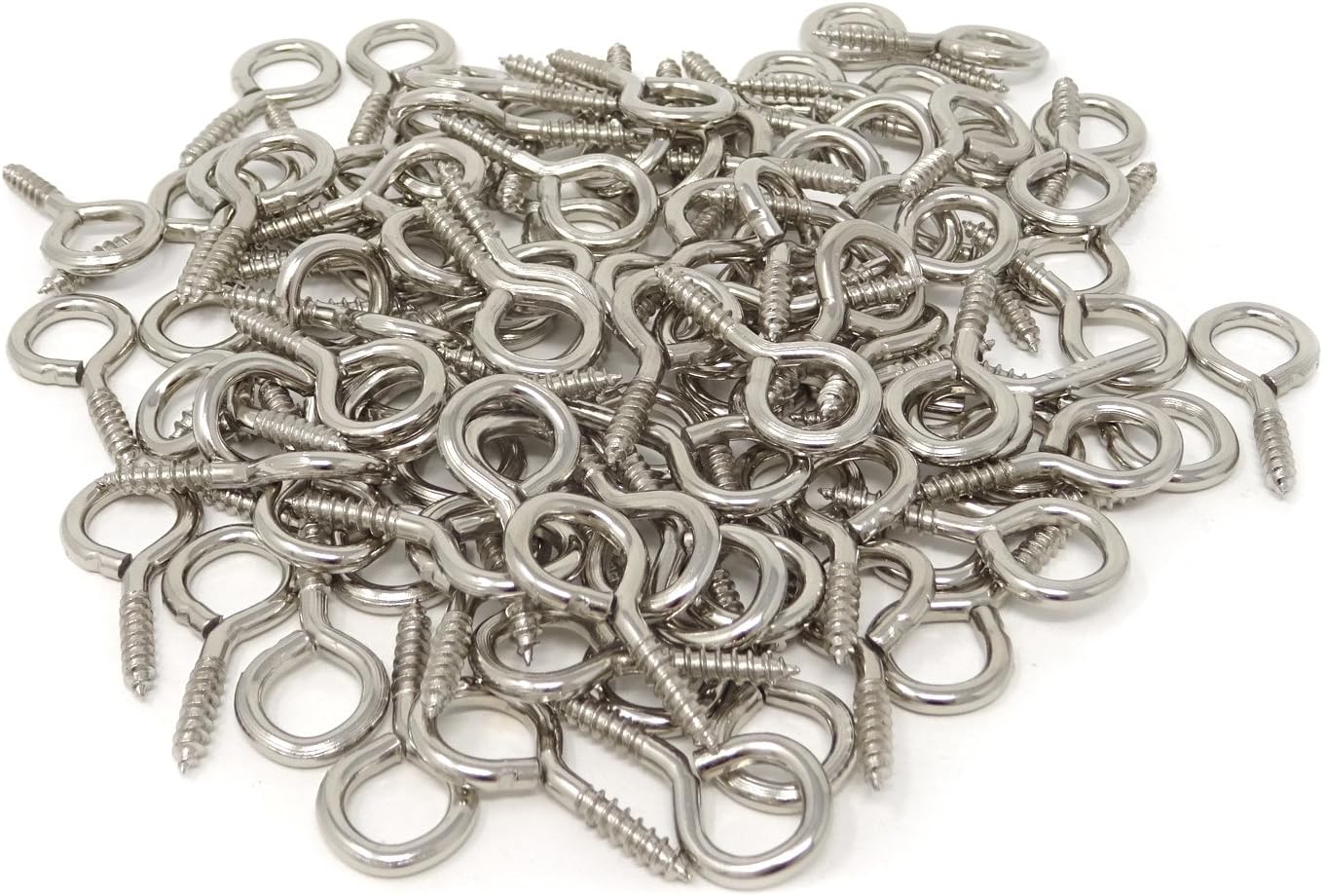 Blасk Frіdау - 80% оƒƒ Honbay 100PCS 28mm(1.1 Inch) Nickel Plated Screw Eyes Pins Eye Bolt Hooks Eye Shape Screw Hooks Hanging Cup Hooks (Silver)