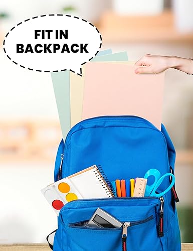 Miniatura 5 de SUNEE Carpetas con 3 agujeros perforados (paquete de 50 unidades, colores pastel), 2 carpetas de bolsillo para papel tamaño carta, carpeta de