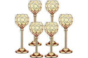 Golden Crystal Candle Holders