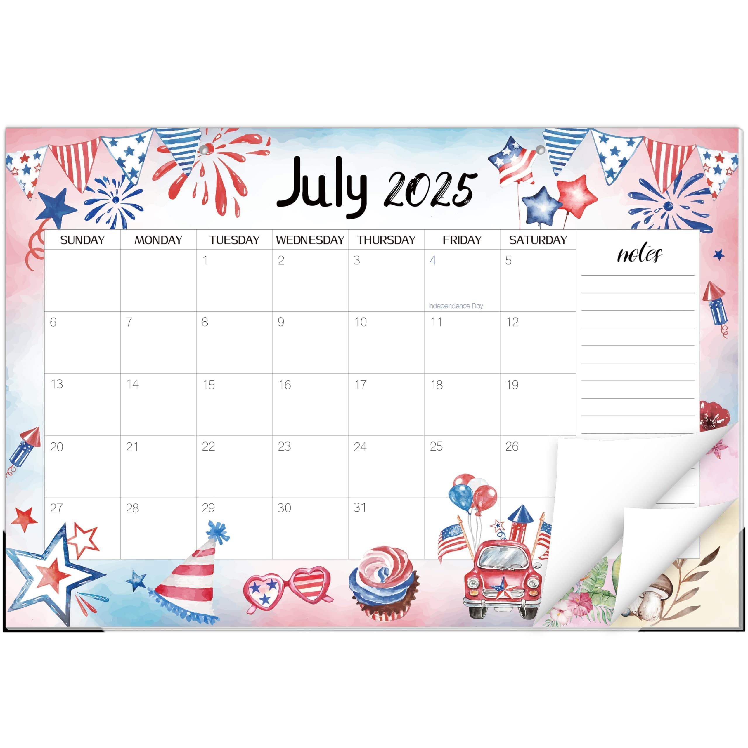 Guasslee Desk Calendar 2025-2026, School Year Calendar 2025, 19-Month Desk/Wall Calendar, 2025 Jun - 2026 Dec, 17" X 11.5" Monthly Planner With Corner Protectors, Thick Paper For Home Office