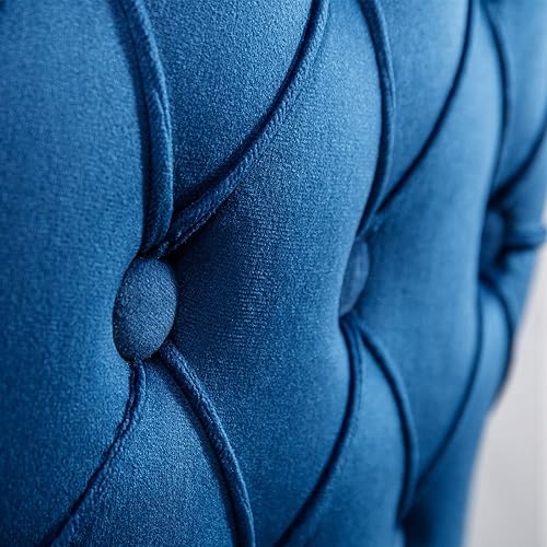 Miniatura 9 de Contemporary Velvet Upholstered Wing-Back Barstools with Button Tufted Decoration, Wooden Legs and Chrome Nailhead Trim, Leisure Style Bar Chairs