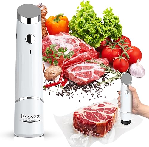 Sellador al vacío de mano para alimentos, máquina compacta selladora al vacío de alimentos para viajes, máquina de sellado portátil con 10 bolsas