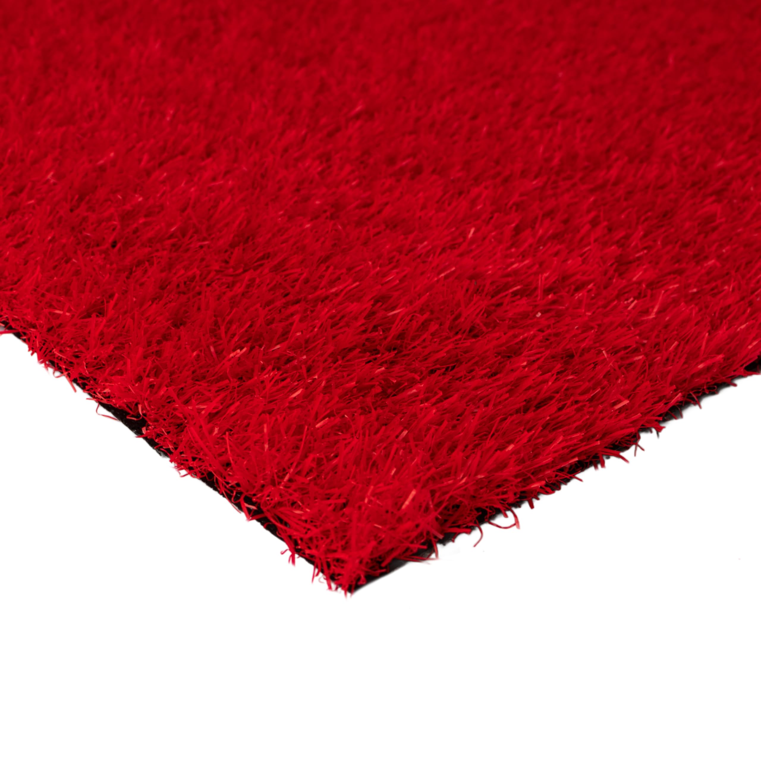 Primaflor Kunstrasen Expo B1 | 200x50 CM | Rot | 22 mm | B1 Kunstrasen für Messe und Event | wasserdurchlässig | UV-stabil | weiche Oberfläche | künstlicher Rasen als Messe-teppich-boden