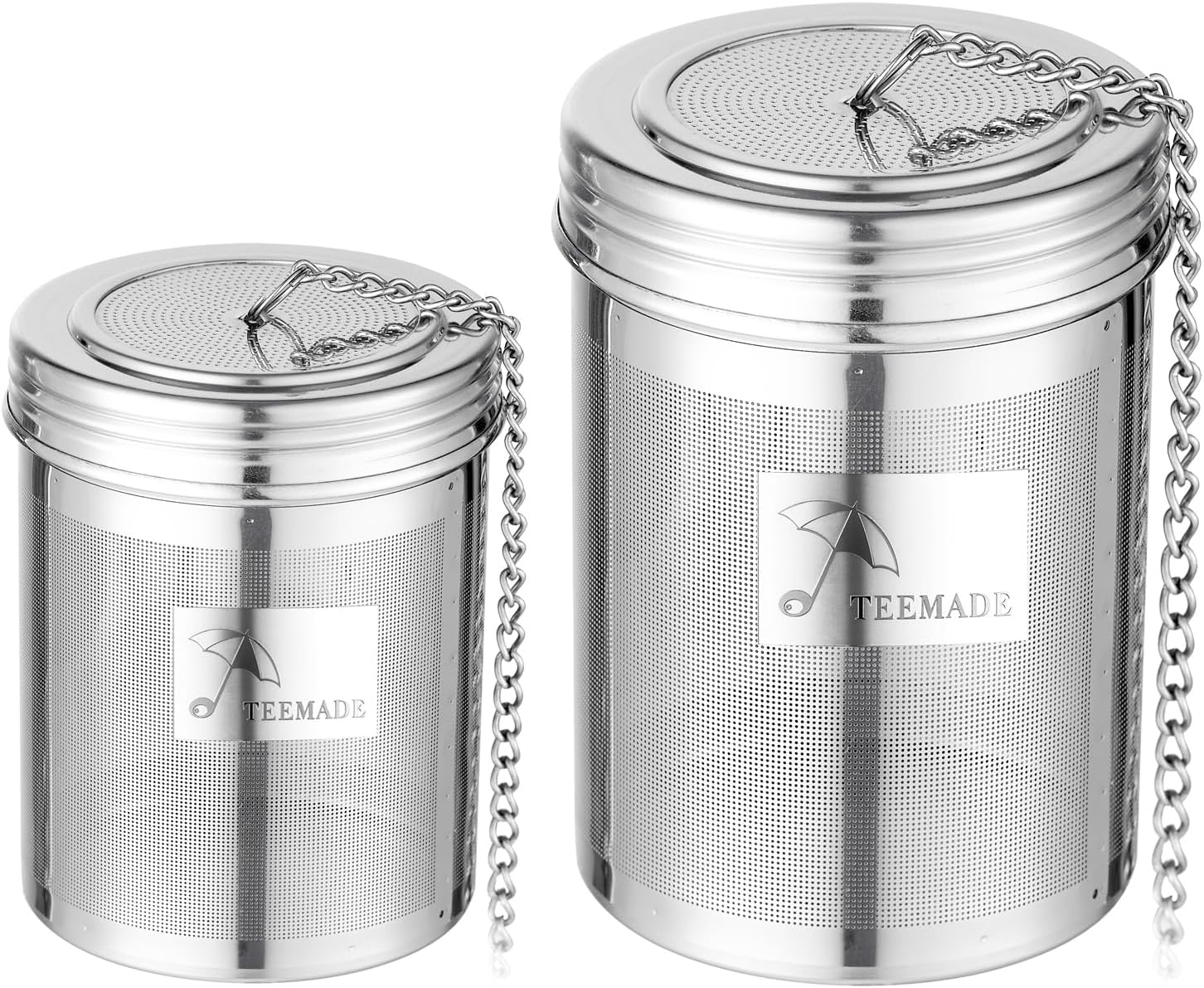 2 Pack Tea Infuser,Extra Fine Mesh Holes Tea Ball Strainers with Threaded Connection,304 Stainless Steel Cooking Filters,Easier to Brew Loose Leaf Tea, Spices,Seasonings,Soup Etc (1M + 1L) 1 Medium + 1 Large