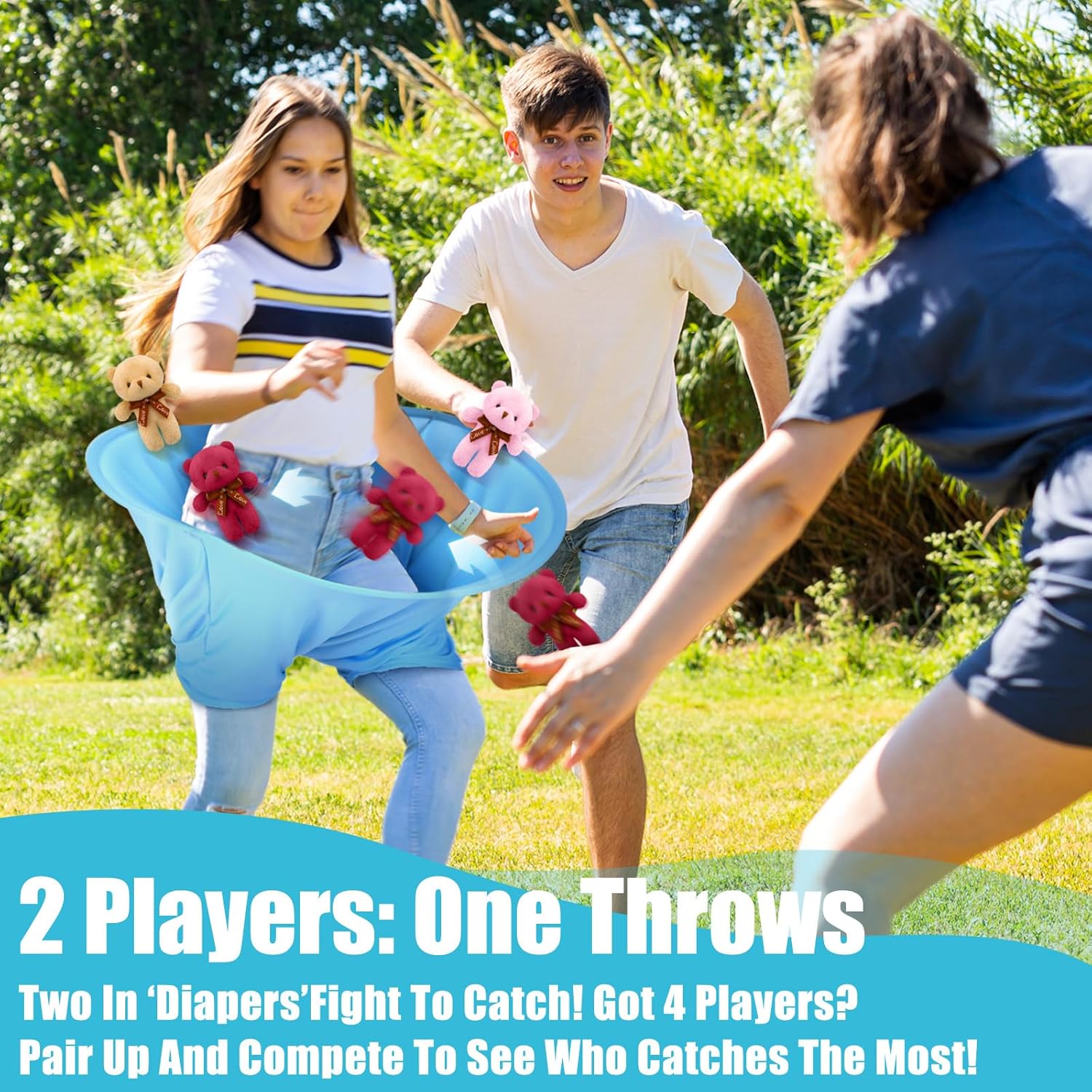 22 Pcs Funny Baby Shower Diapers Games Activities Fun Bridal Shower Games How Many Plushies Can You Catch in Your Big Diaper Gender Reveal for Boys Girls Adults (Blue)