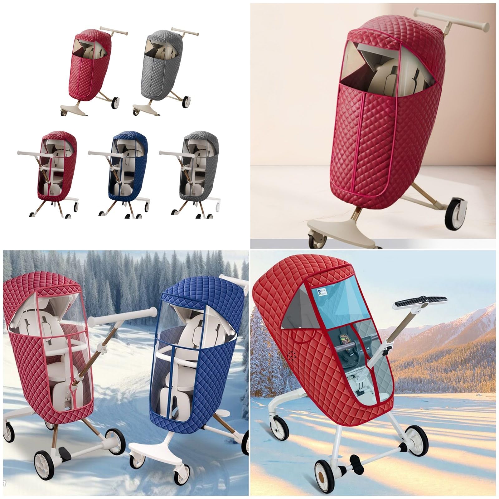 Accesorio amigable para cochecitos con diseño transpirable y aislamiento grueso para mayor comodidad del bebé, protección resistente al viento, para cochecitos de bebé, cubierta de viento