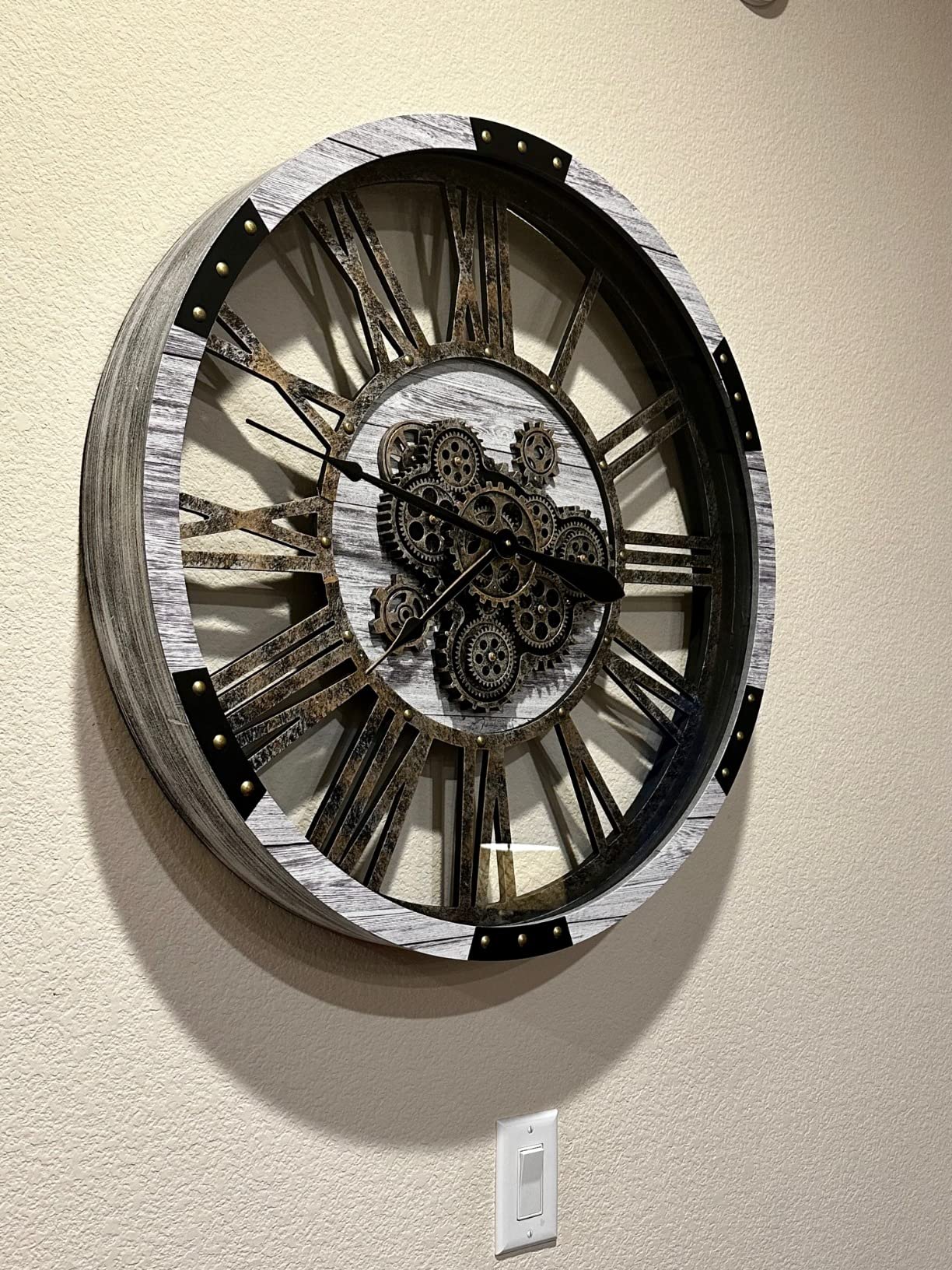 $38/mo - Finance DORBOKER 27" Real Moving Gears Large Wall Clock with ...